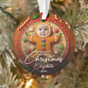 Mein erstes Weihnachtsvergnügen Süßes Lebkuchen-Fo Ornament