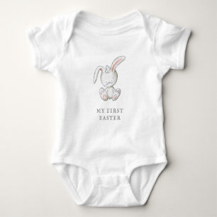 Mein erstes weißes Oster-Osterhase  Baby Strampler