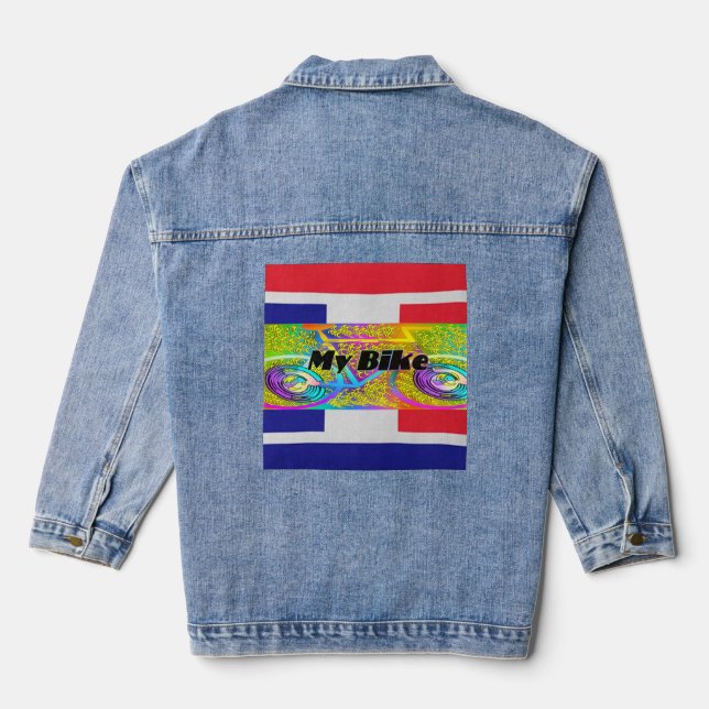 Mein Fahrrad Jeansjacke (Rückseite)