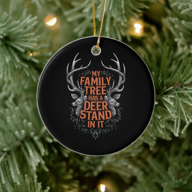 Mein Familienbaum hat einen Hirschständer in der J Keramik Ornament (Baum)