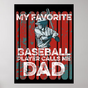 Mein Favorit Baseball Player nennt mich Vater Funn Poster