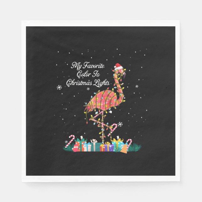 Mein Favorit ist Weihnachtslicht Kostüm Flamingo Serviette (Vorderseite)