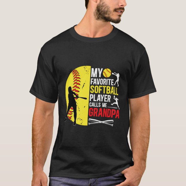 Mein Favorit Softball Player Opa Softball Grand T-Shirt (Vorderseite)