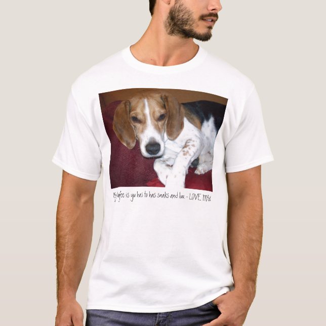 Mein Filosofee ist Yu muss hat Snaks und Luv T-Shirt (Vorderseite)