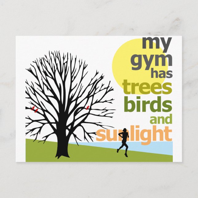 Mein Fitnessraum hat Bäume Postkarte (Vorderseite)