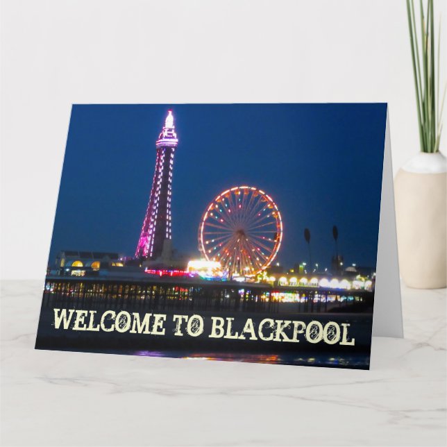 Mein Foto von Black Pool Central Pier Lights Cushi Karte (Vorderseite)
