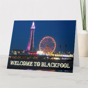 Mein Foto von Black Pool Central Pier Lights Cushi Karte