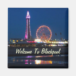 Mein Foto von Black Pool Central Pier Lights Cushi Magnet