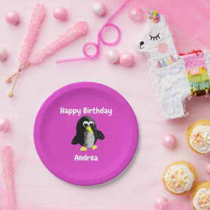 Mein Freund der Pinguin, Personalisiert für Kinde Pappteller
