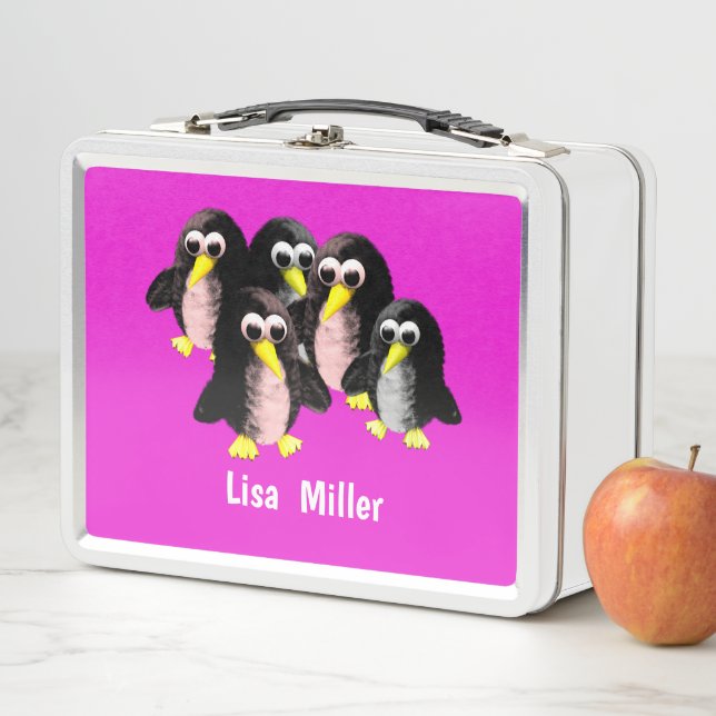 Mein Freund der Pinguin, Personalisiert für Kinder Metall Brotdose (Beispiel)