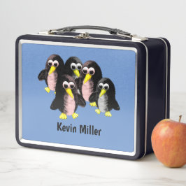 Mein Freund der Pinguin, Personalisiert für Kinder Metall Brotdose