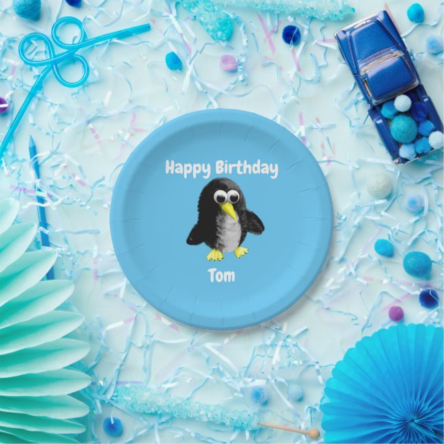 Mein Freund der Pinguin, Personalisiert für Kinder Pappteller (Party)