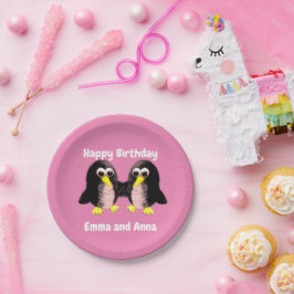 Mein Freund der Pinguin, Personalisiert für Twins  Pappteller