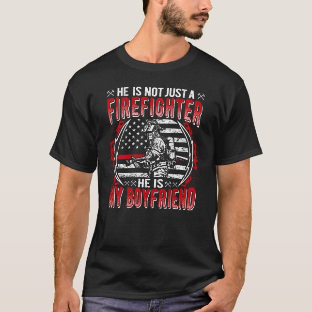 Mein Freund ist ein Feuerwehrmann, der die rote Li T-Shirt (Vorderseite)