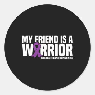 Mein Freund ist ein Krieger-Bauchspeicheldrüsenkre Runder Aufkleber
