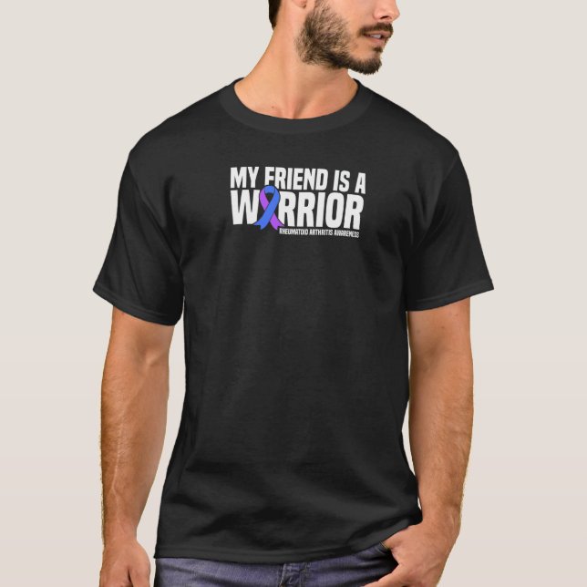 Mein Freund ist ein Krieger Rheumatoide Arthritis  T-Shirt (Vorderseite)