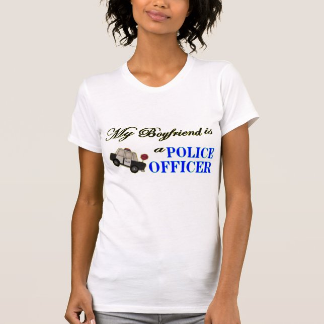 Mein Freund ist ein Polizeibeamte T-Shirt (Vorderseite)