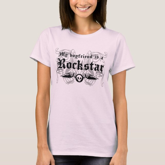 Mein Freund ist Rockstar T-Shirt (Vorderseite)