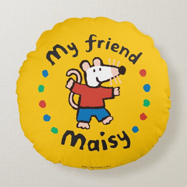 Mein Freund Maisy farbenfrohe Circle Design Rundes Kissen (Vorderseite)