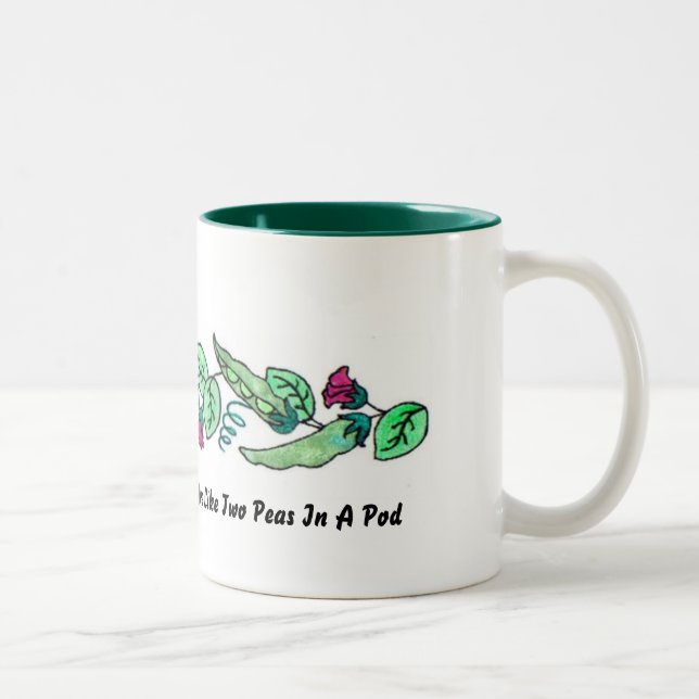 Mein Garten und ich ..... sind wie zwei Erbsen in… Zweifarbige Tasse (Rechts)