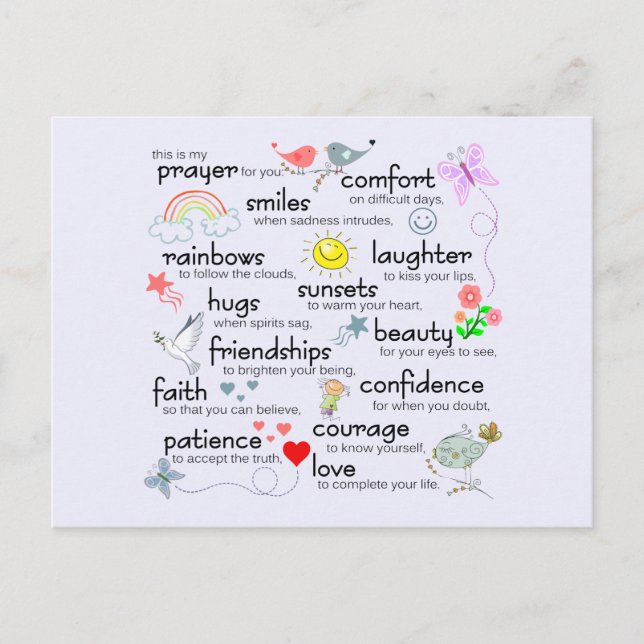 Mein Gebet für dich Postkarte (Vorderseite)