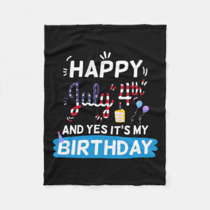 Mein Geburtstag 4. Juli Amerikas Unabhängigkeitsta Fleecedecke