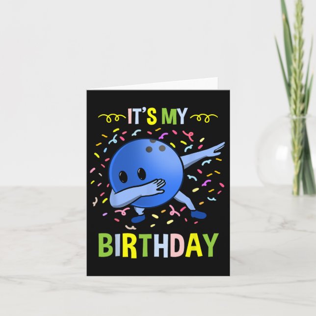 Mein Geburtstag Bowling Byll Karte (Vorderseite)