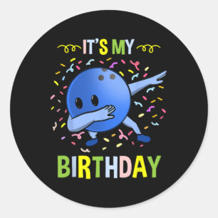 Mein Geburtstag Bowling Byll Runder Aufkleber