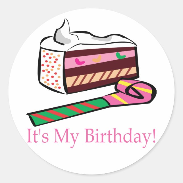 Mein Geburtstag Runder Aufkleber (Vorderseite)