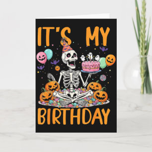 Mein Geburtstag Skelett Halloween-Kostüm Geburtsta Karte