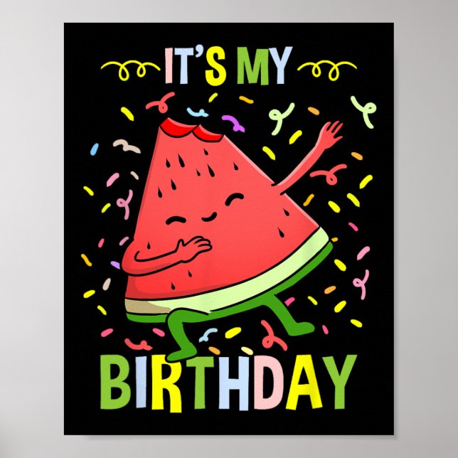 Mein Geburtstag Wassermelone  Poster (Vorne)