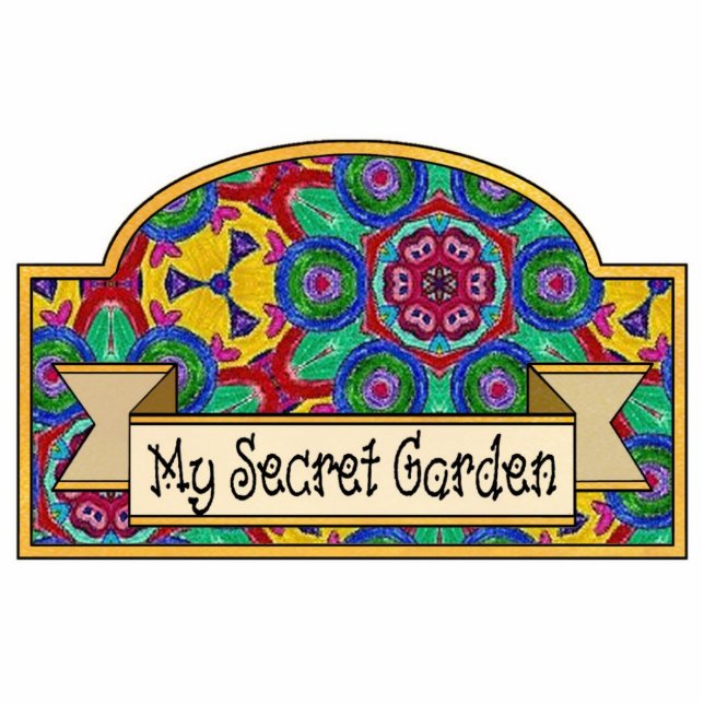 Mein geheimer Garten - dekoratives Zeichen Fotoskulptur Ornament (Vorne)
