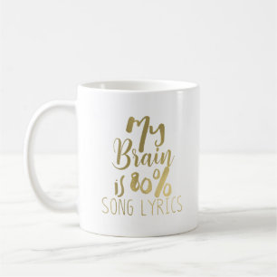 Mein Gehirn besteht zu 80% aus Songtexten, persona Kaffeetasse