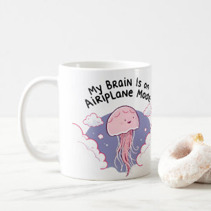 Mein Gehirn Flugmodus Lustige Qualle Gehirnnebel  Kaffeetasse