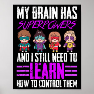 Mein Gehirn hat Superkräfte Epilepsie Awareness Su Poster