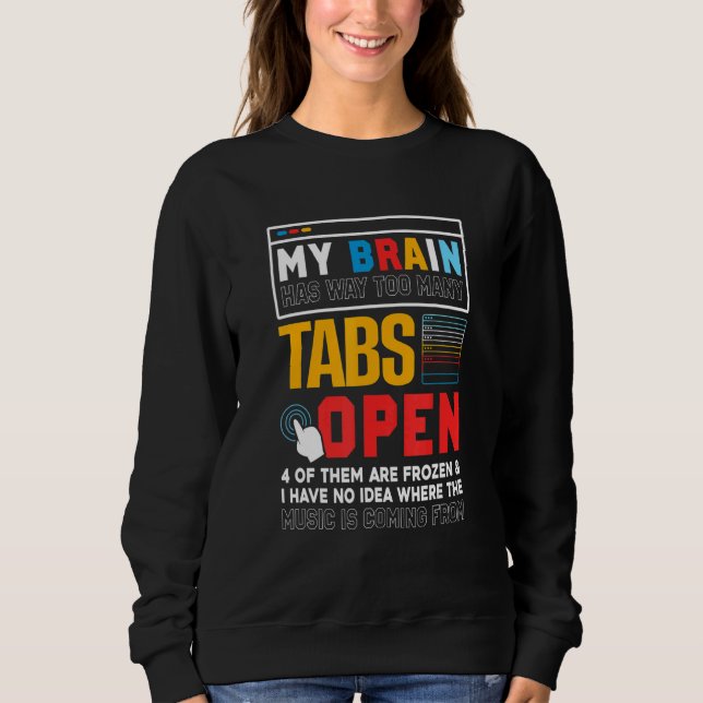 Mein Gehirn hat viel zu viele Tabs Open Software D Sweatshirt (Vorderseite)