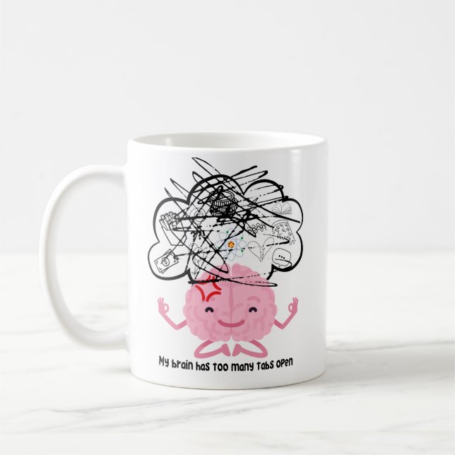 Mein Gehirn hat zu viele Tabs offen - Motivierend  Kaffeetasse (Links)