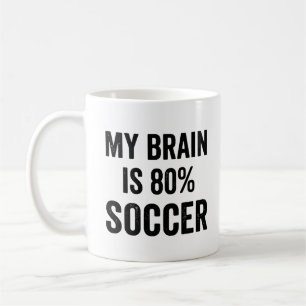 Mein Gehirn ist 80% Fußball lustiger Liebhaber Gra Kaffeetasse