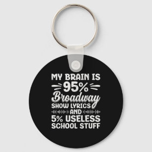Mein Gehirn ist 95% Broadway-Lyrics-Nerd Musical T Schlüsselanhänger