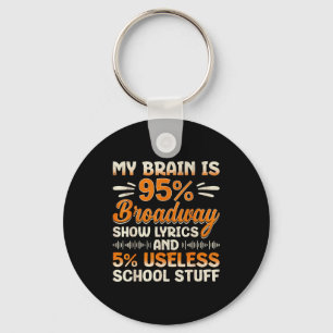 Mein Gehirn ist 95% Broadway-Lyrics-Nerd Musicalth Schlüsselanhänger