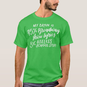 Mein Gehirn ist 95 Broadway Texte Fun Drama Actor  T-Shirt