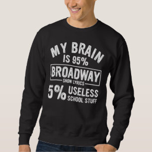 Mein Gehirn ist 95 Broadway Texte Fun Drama Schaus Sweatshirt