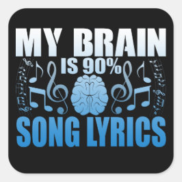 Mein Gehirn ist zu 90% Song-Texte Novelty Sticker