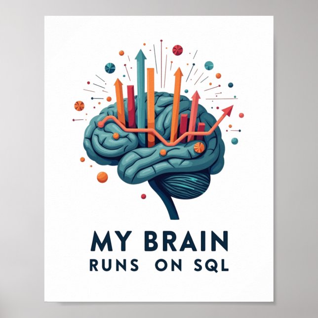 Mein Gehirn läuft auf SQL – Data Team Poster (Vorne)