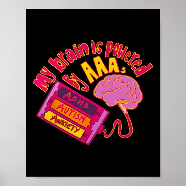 Mein Gehirn wird von Aaa Adhd Autismus Angst anget Poster (Vorne)