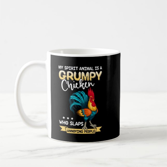 Mein Geist ist ein gruseliges Huhn Kaffeetasse (Links)