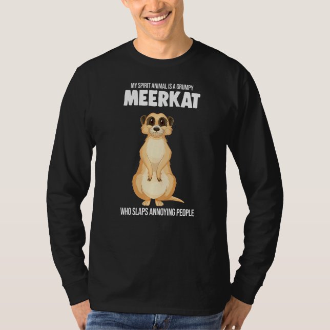 Mein Geist ist ein gruseliges Meerkat Meerkats T-Shirt (Vorderseite)