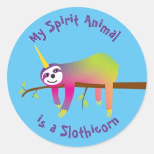 Mein Geist ist ein Slothicorn Runder Aufkleber