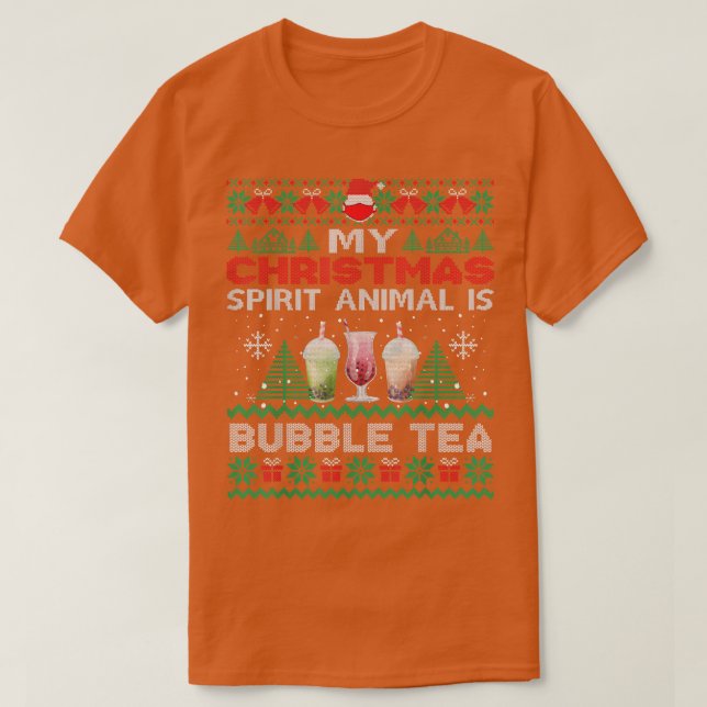 Mein Geist Tier ist Bubble Tee Funny Ugly Christma (Design vorne)