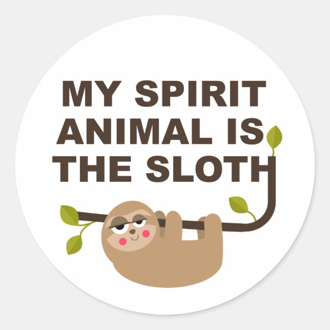 Mein Geist Tier ist das Sloth Golf Balls Runder Aufkleber (Vorderseite)